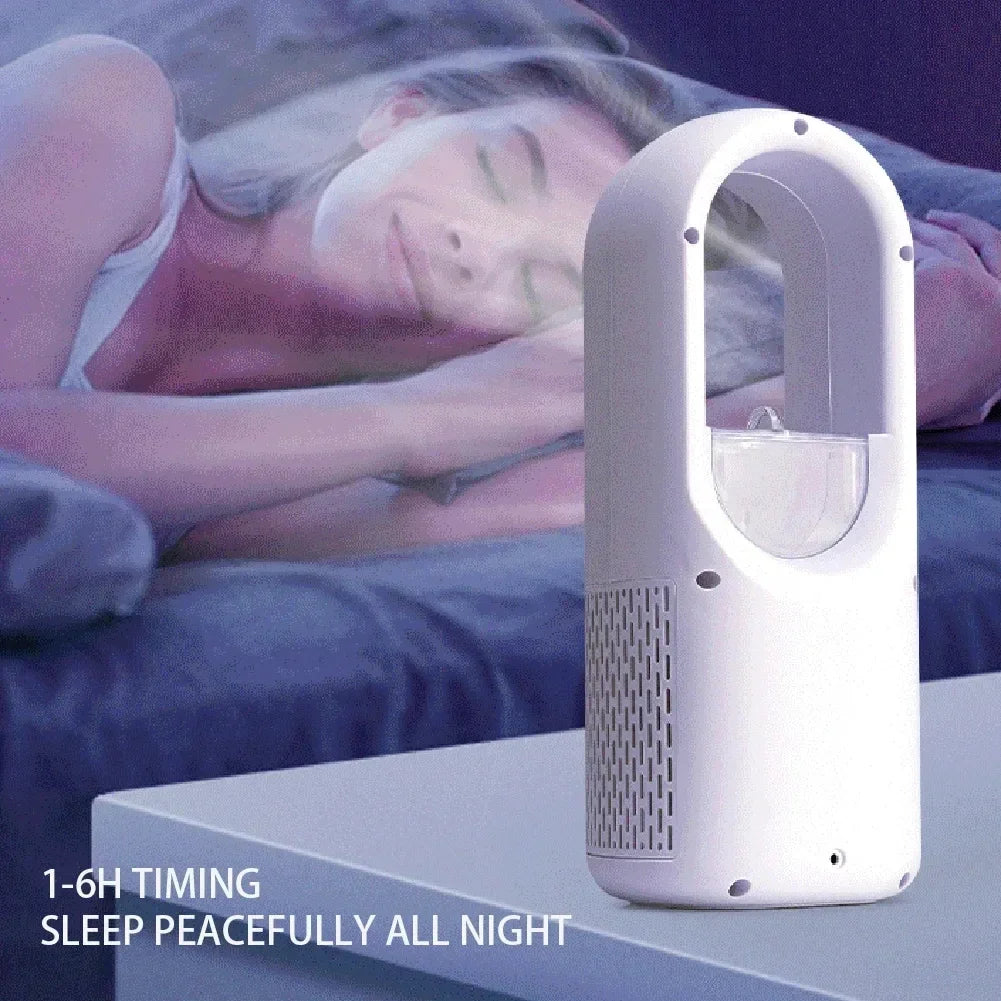 Tragbarer USB Luftkühler | 3-in-1 Turbinenloser Ventilator | Luftbefeuchter mit Timer | Kompaktes Design