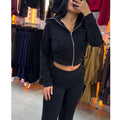 Damen zweiteiliges Set mit Trackjacke mit Reißverschluss und Hose | Casual Passform