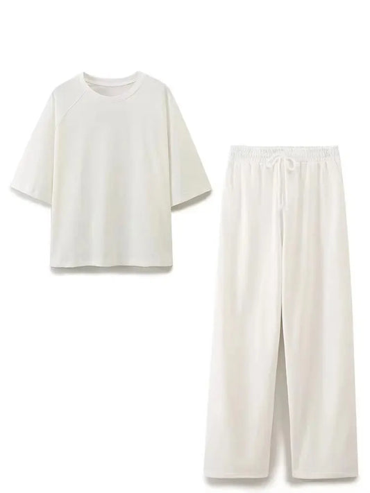 Dámské oversize tričko a kalhoty se šňůrkou dvoudílná souprava | Lounge styl