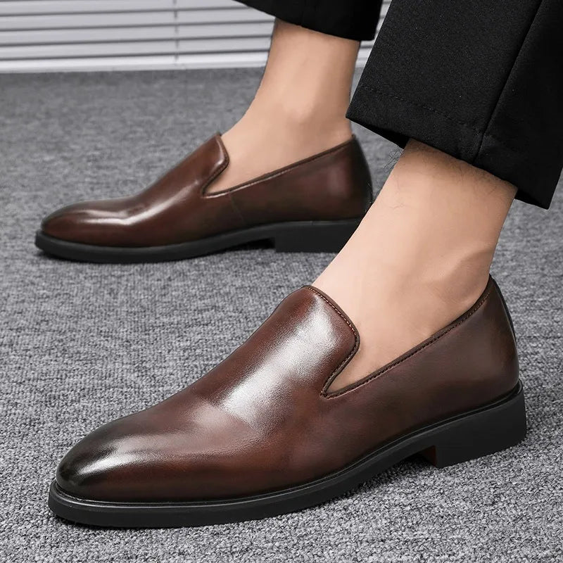 Herren Slip-On Formelle Schuhe | Spitz Zulaufende Zehenpartie