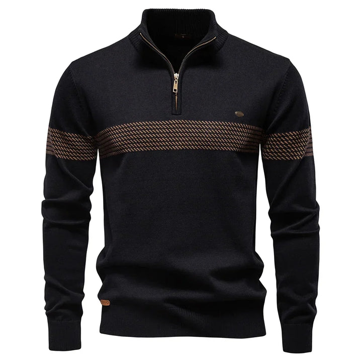 Pull homme à manches longues avec fermeture éclair 1/4 | Style décontracté chic