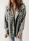 Skylar – Damen-Kapuzenmantel aus kariertem Flanell und Wollmischung