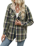 Skylar – Damen-Kapuzenmantel aus kariertem Flanell und Wollmischung