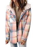 Skylar – Damen-Kapuzenmantel aus kariertem Flanell und Wollmischung