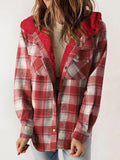Skylar – Damen-Kapuzenmantel aus kariertem Flanell und Wollmischung