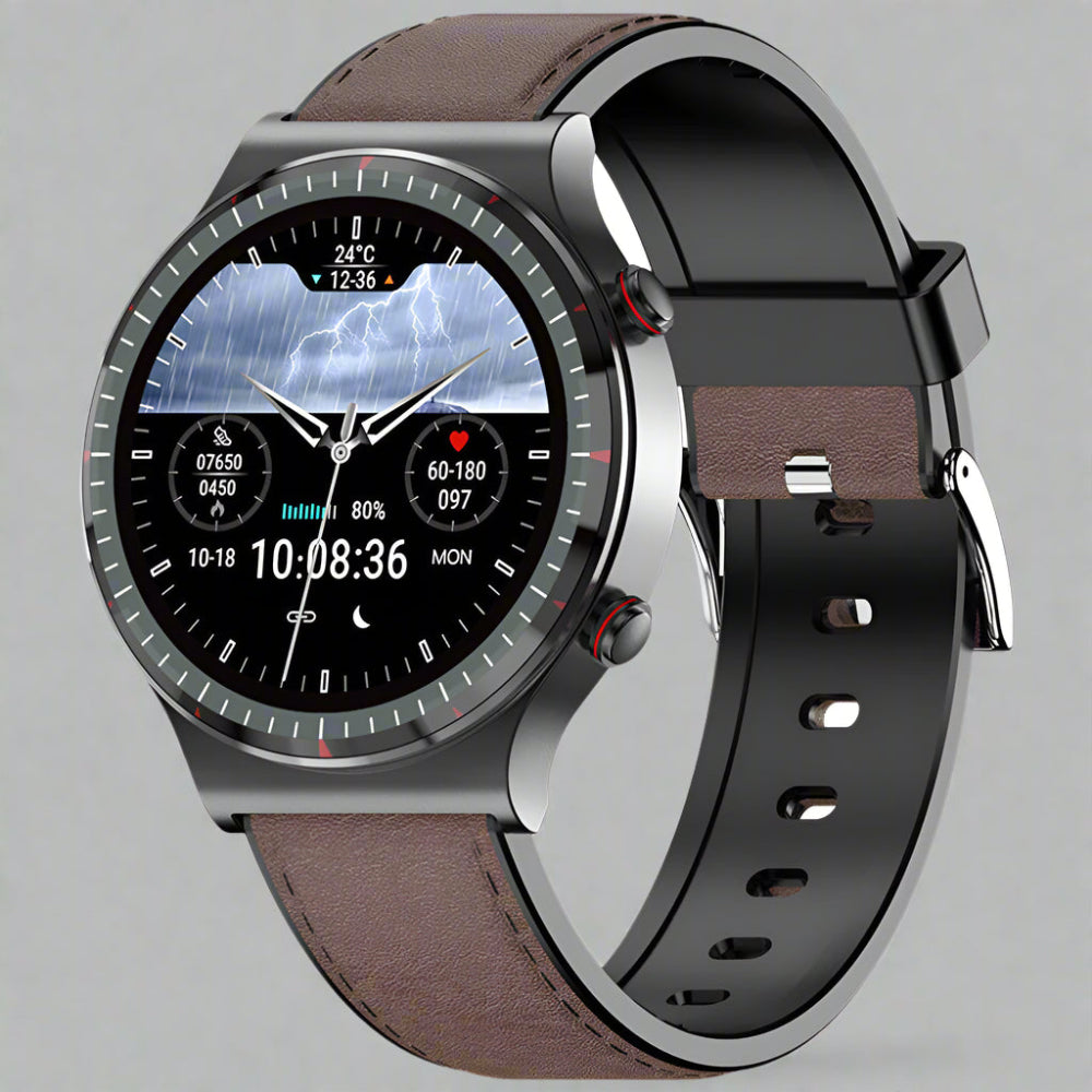 Smartwatch mit rundem Display, Fitness-Tracking, Herzfrequenzmessung und Benachrichtigungen 2
