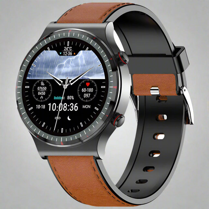 Smartwatch mit rundem Display, Fitness-Tracking, Herzfrequenzmessung und Benachrichtigungen 3