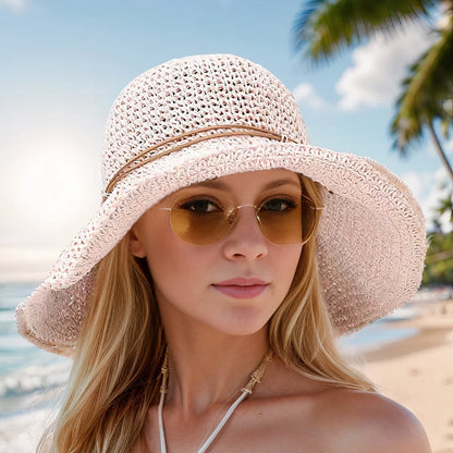 Sonnenhut für Damen | Faltbarer Sommerhut mit Breiter Krempe