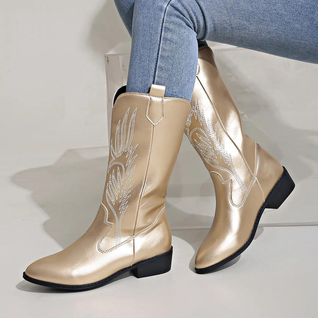 Stiefel Damen | Western Cowboy Stiefel für Alltag und Freizeit