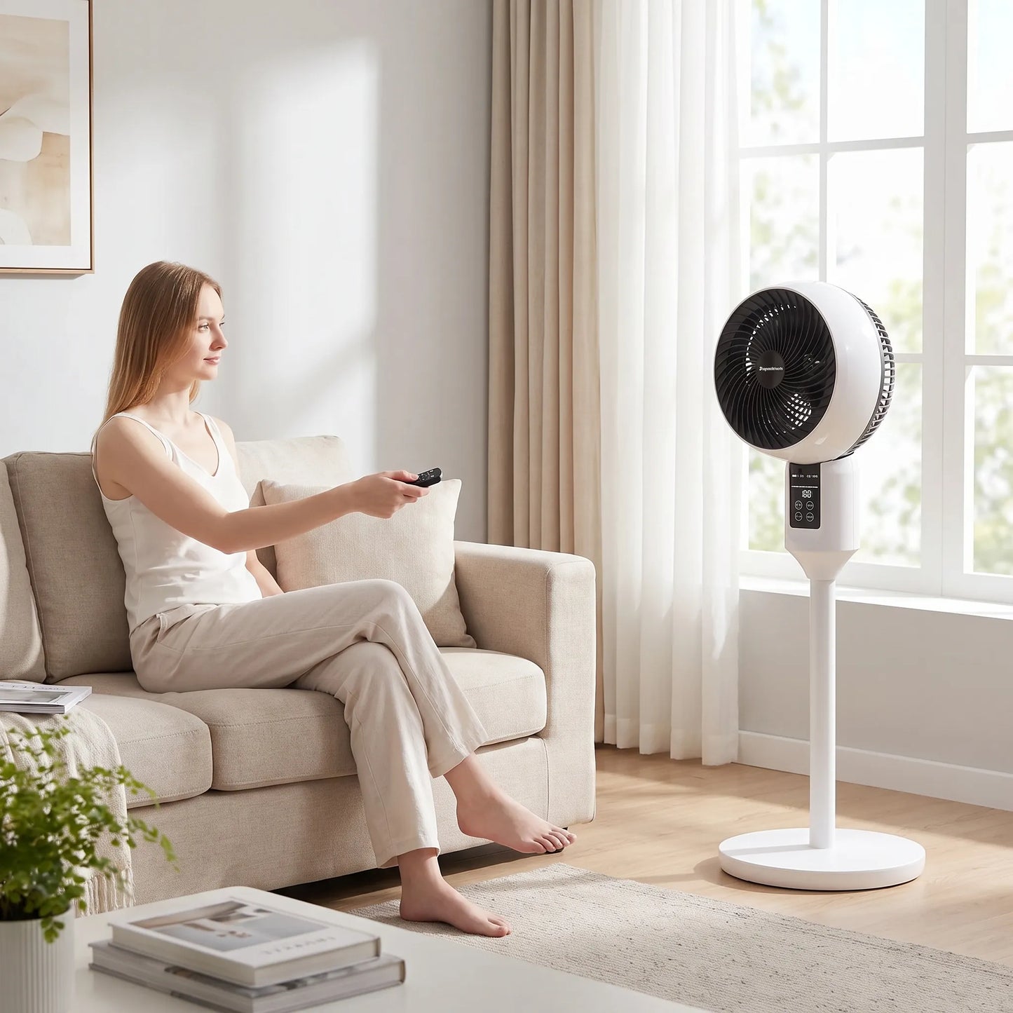 Tichý stojanový ventilátor s dálkovým ovládáním
