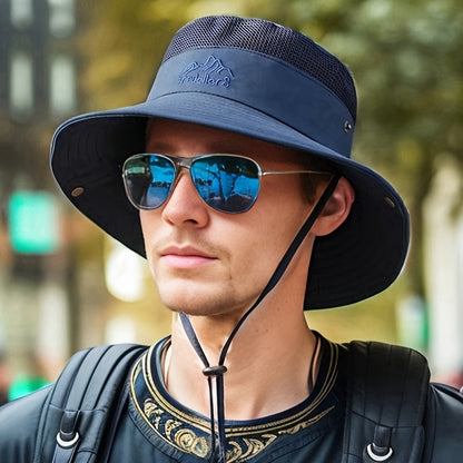 Stilvolle Outdoor-Haube für Herren mit UV-Schutz und verstellbarem Kordelzug – Atmungsaktive Freizeitmütze