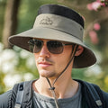 Stilvolle Outdoor-Haube für Herren mit UV-Schutz und verstellbarem Kordelzug – Atmungsaktive Freizeitmütze