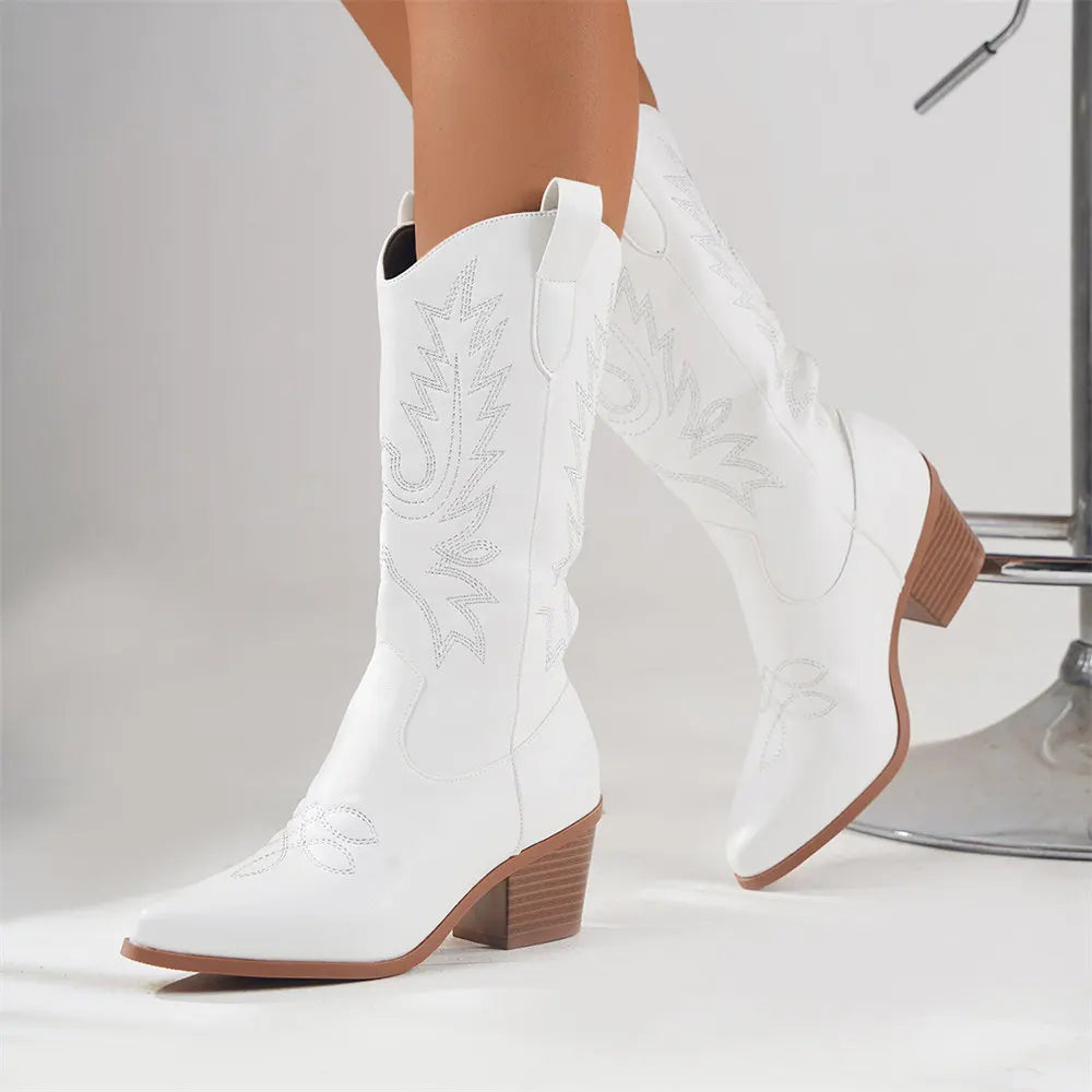 Stilvolle Cowboystiefel Damen mit Blockabsatz – Vintage Western-Design für Alltag und Festivals