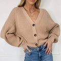 Strickjacke Damen | Strickjacken Herbst/Winter für Frauen mit V-Ausschnitt und Knopfverschluss
