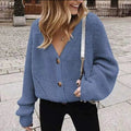 Strickjacke Damen | Strickjacken Herbst/Winter für Frauen mit V-Ausschnitt und Knopfverschluss