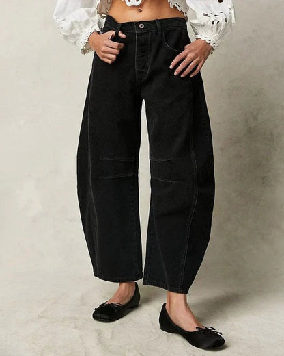 Stylische Damen Mid-Waist Jeans – Relaxed Fit für Komfort und Eleganz