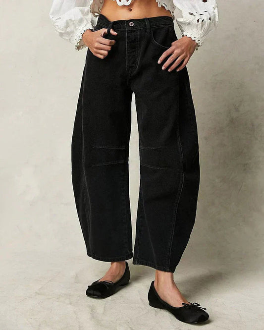 Stylische Damen Mid-Waist Jeans – Relaxed Fit für Komfort und Eleganz