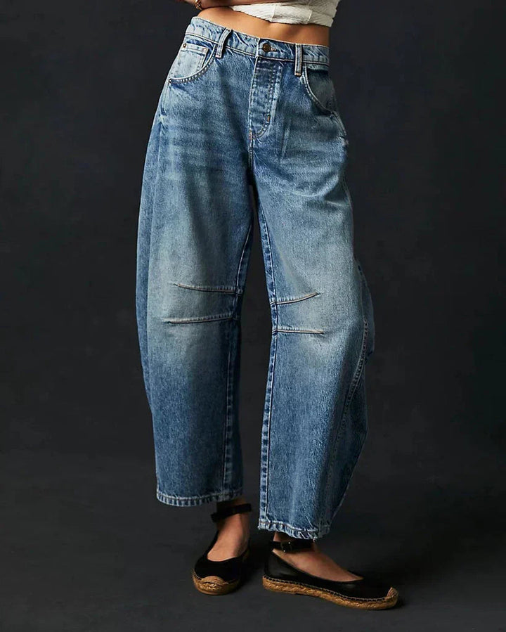 Stylische Damen Mid-Waist Jeans – Relaxed Fit für Komfort und Eleganz