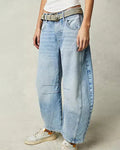 Stylische Damen Mid-Waist Jeans – Relaxed Fit für Komfort und Eleganz