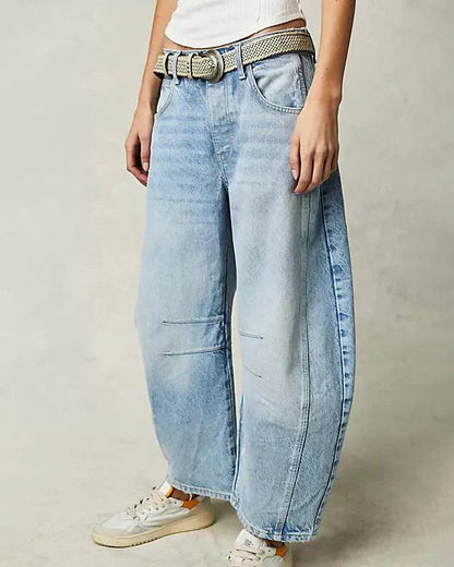 Stylische Damen Mid-Waist Jeans – Relaxed Fit für Komfort und Eleganz