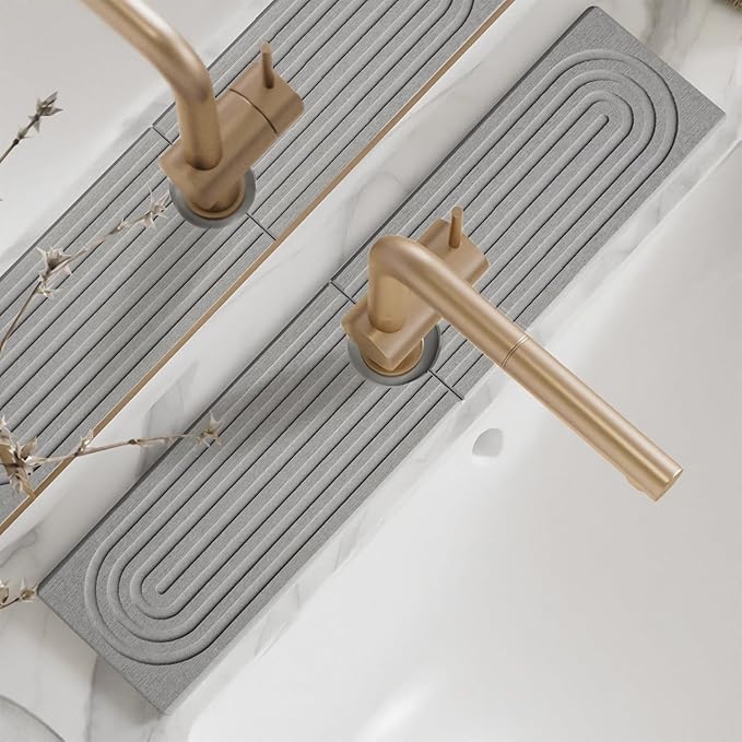 Superabsorbierende Kieselgur-Steinmatte für Waschbecken – schnell trocknend, elegant und leicht zu reinigen
