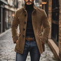 Tailored Fit Jacke für Herren mit hohem Kragen und Rippstruktur