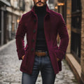 Tailored Fit Jacke für Herren mit hohem Kragen und Rippstruktur