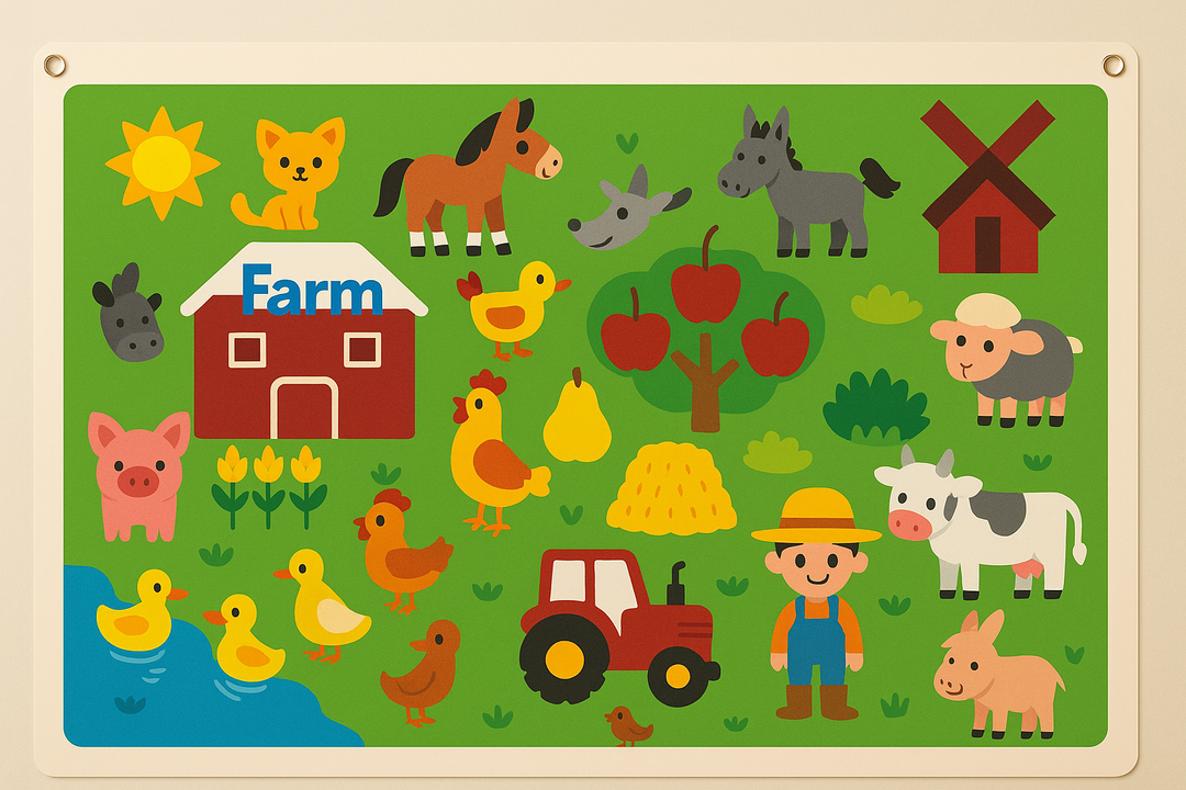 Tier Lernwand Farm & Zoo für Kinder