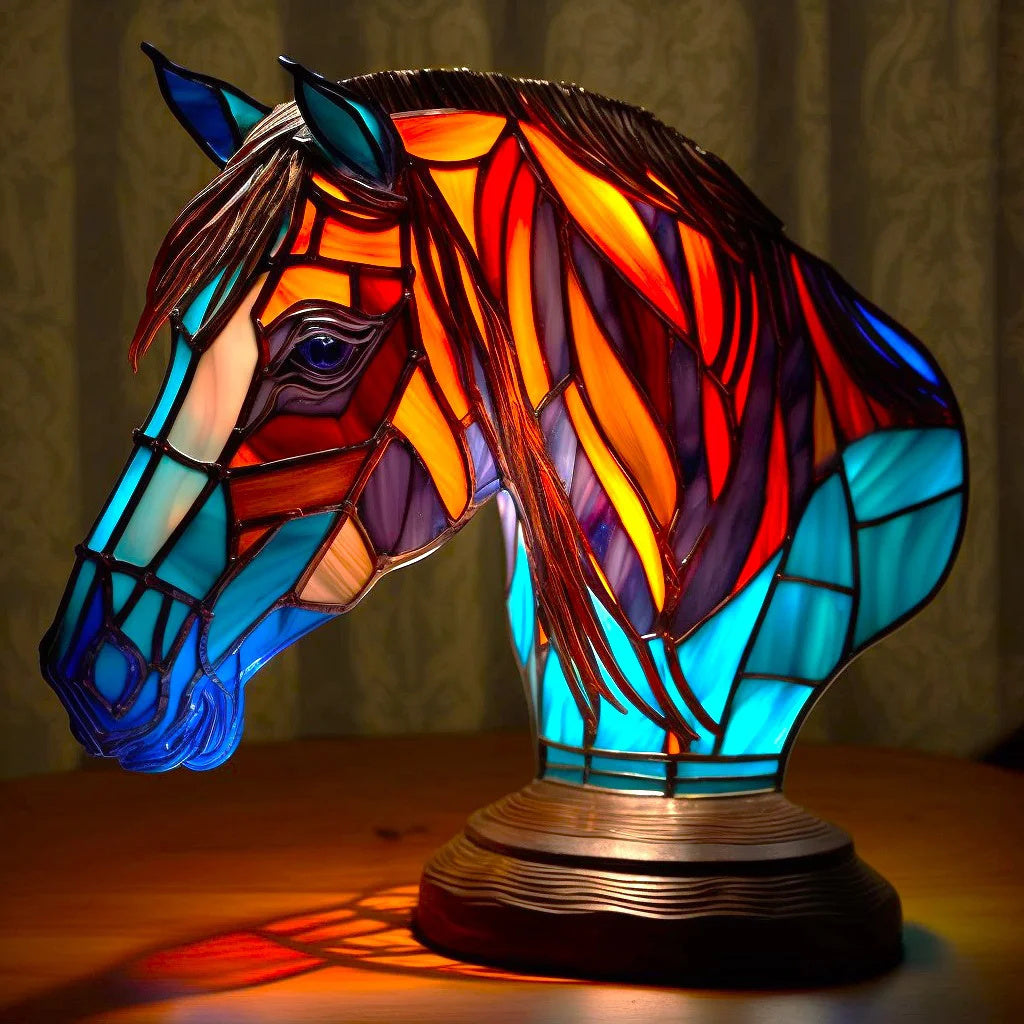 Tischleuchte in Tierform aus Buntglas | Künstlerische LED-Leuchte 3