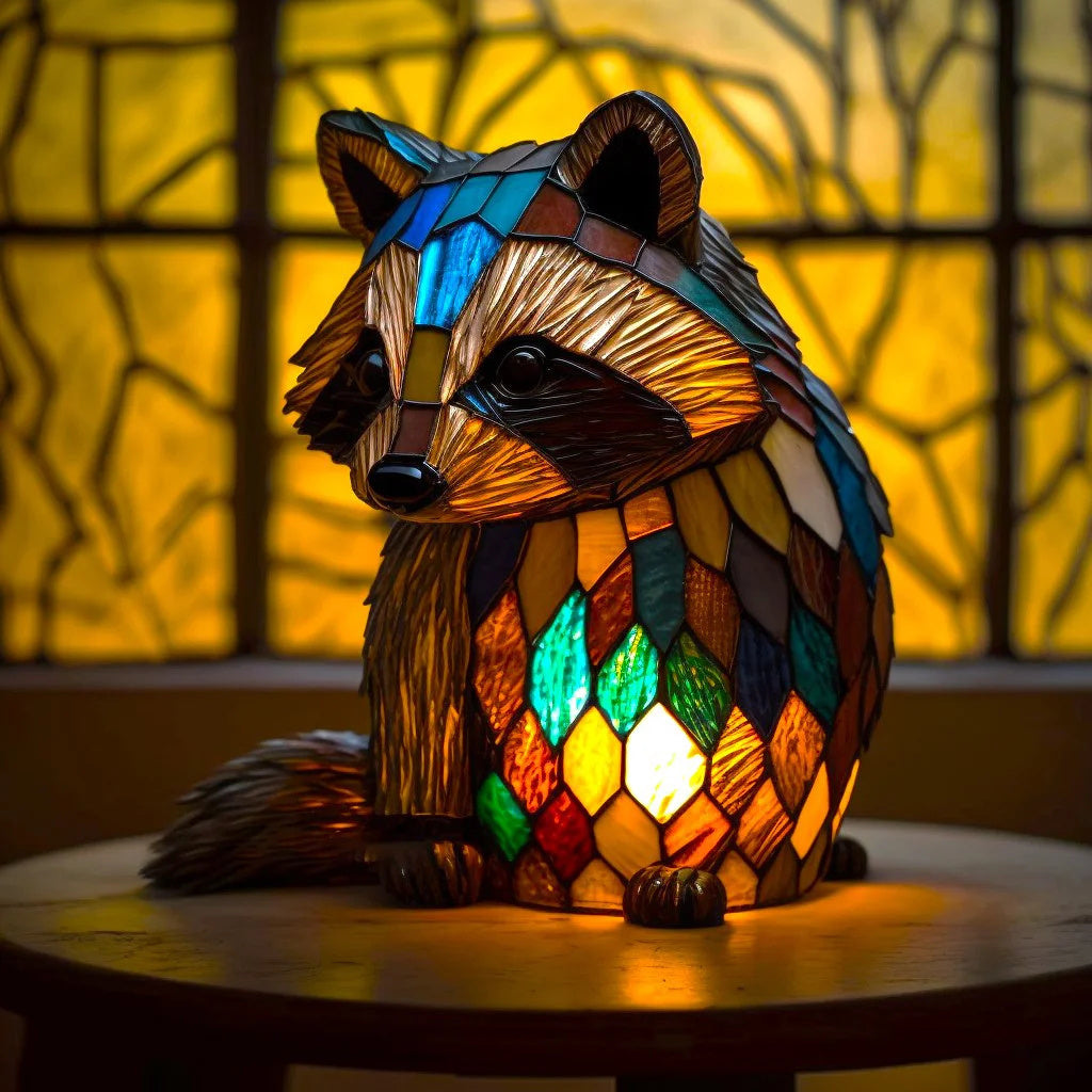 Tischleuchte in Tierform aus Buntglas | Künstlerische LED-Leuchte 8