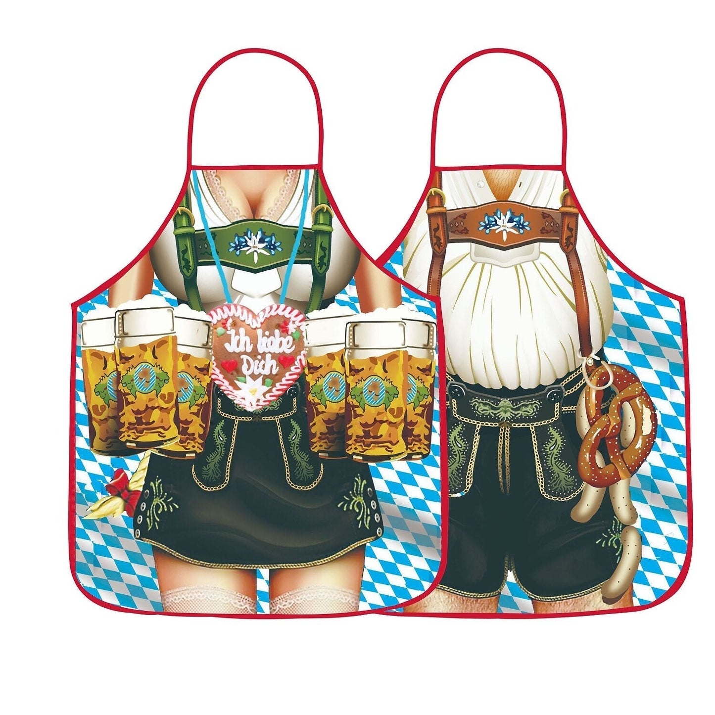Trachtenschürzen für Paare – Oktoberfest | Lederhosen- und Dirndl-Designs als Hingucker