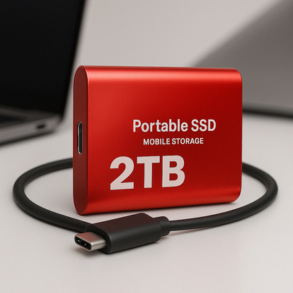 Tragbare SSD 2TB Festplatte Externer Speicher Kompakt Schnell Beste Qualität 3