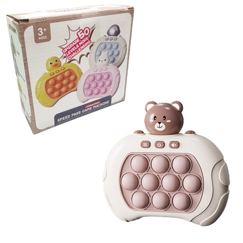 Tragbare Spielkonsole zur Verbesserung von Reflexen und Konzentration – Pop-it Design mit 10 leuchtenden Knöpfen