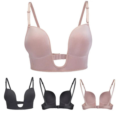 U-förmiger Push-up-BH mit abnehmbaren Trägern für rückenfreie Outfits – nahtloser Halt