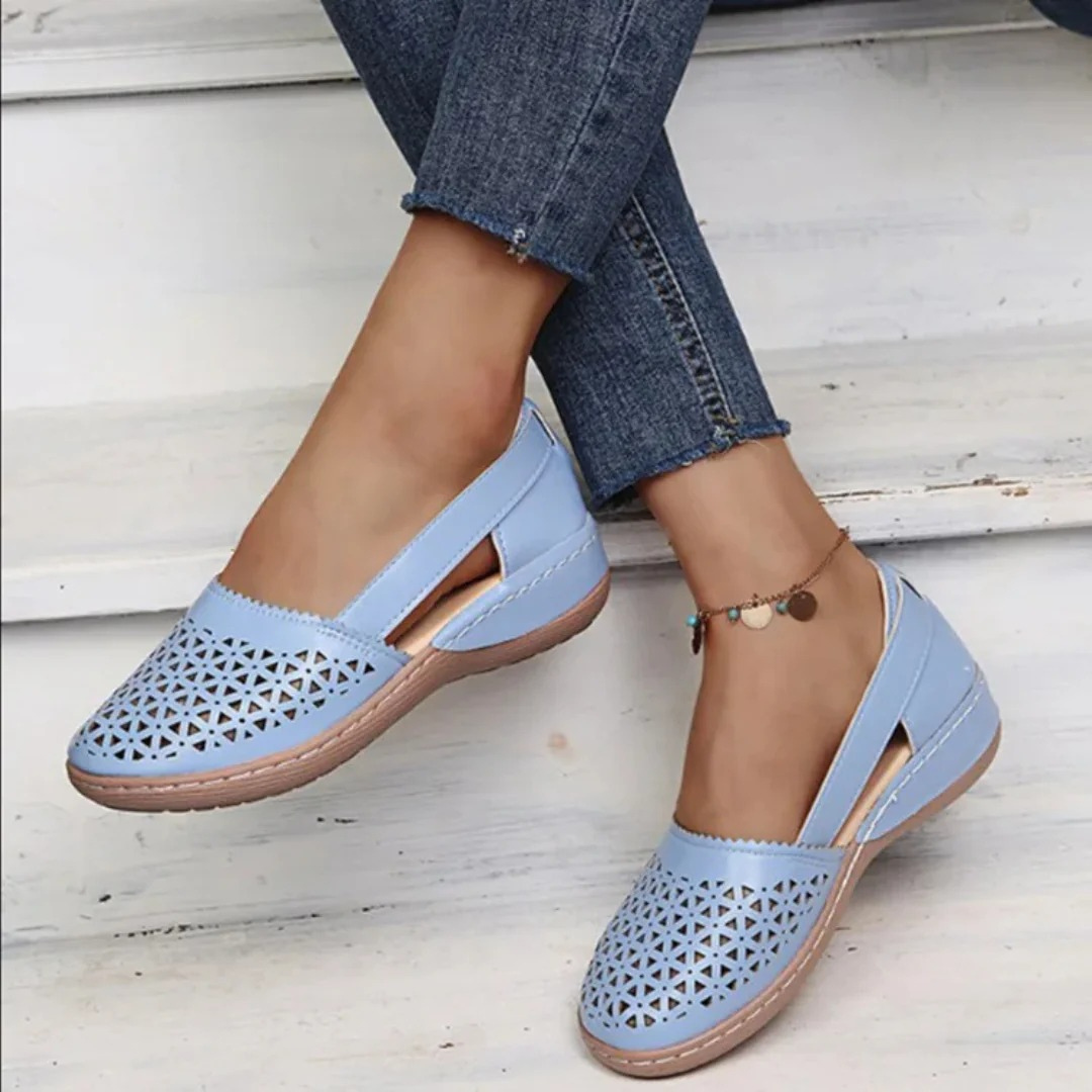 Damen Perforierte Flache Schuhe | Sommer