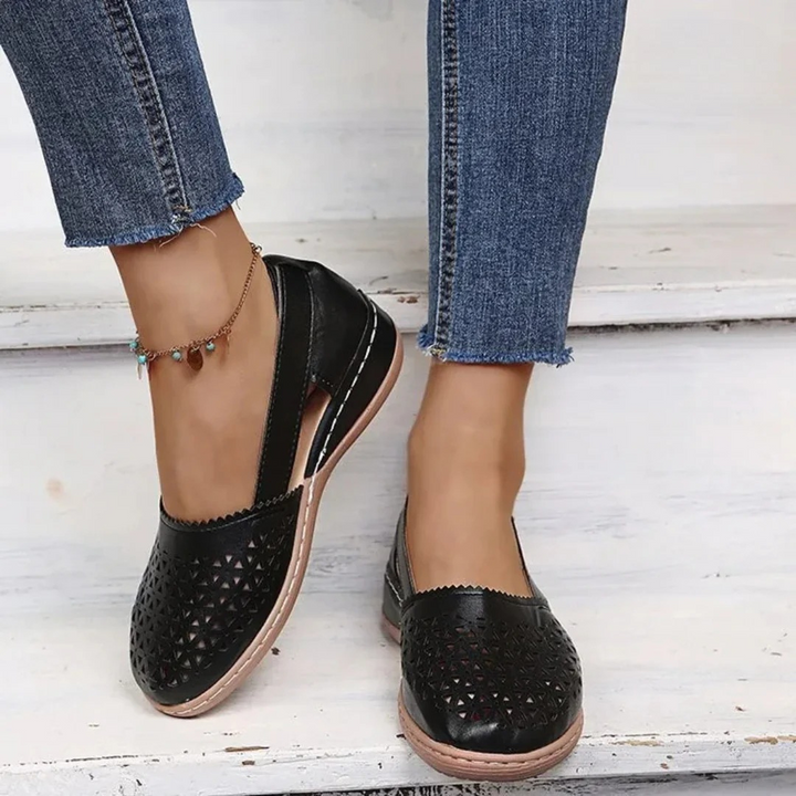 Damen Perforierte Flache Schuhe | Sommer