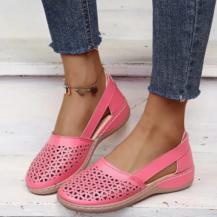 Damen Perforierte Flache Schuhe | Sommer