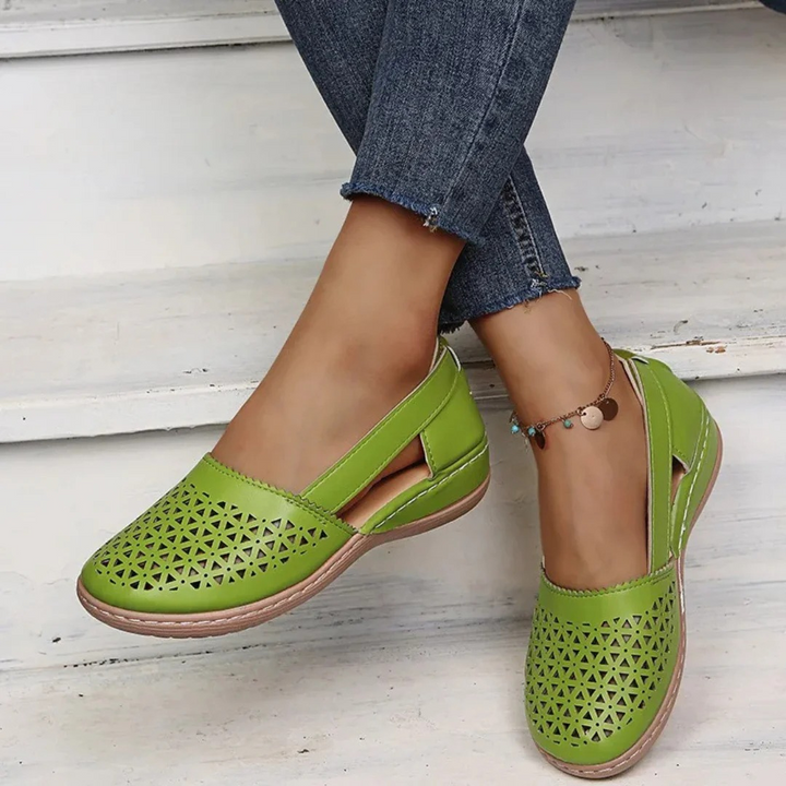 Damen Perforierte Flache Schuhe | Sommer
