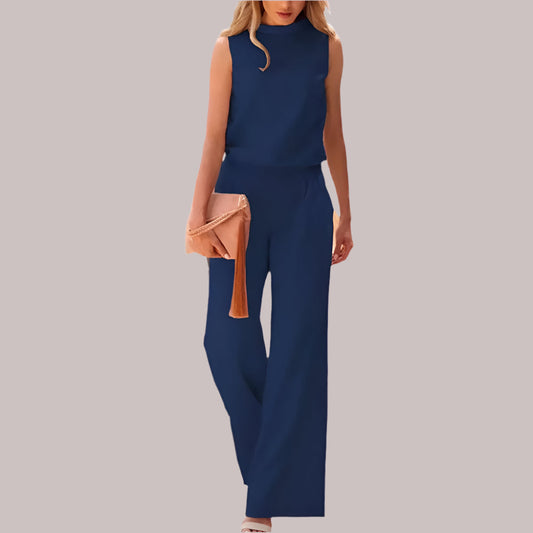 Damen Zweiteiler Elegant – Luftiges Outfit mit ärmellosem Oberteil und weiter Hose