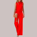 Damen Zweiteiler Elegant – Luftiges Outfit mit ärmellosem Oberteil und weiter Hose