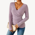 V-Ausschnitt Rippenshirt | Oberteile für Damen in Freizeit und Alltag