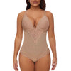 V-förmiger Shapewear-Bodysuit aus Spitze – Atmungsaktiv, Leicht, Verstellbare Träger, Doppellagige Cups, Nahtloser Look