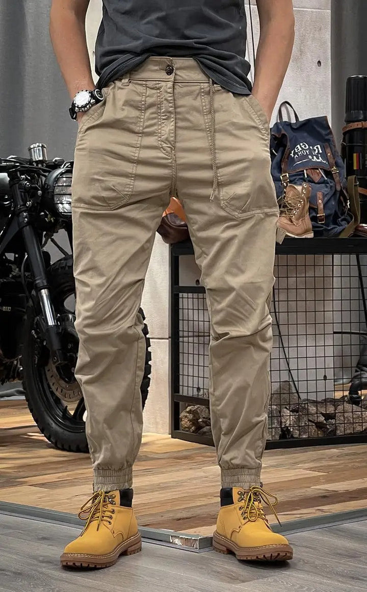 Herren-Cargohose mit aufgesetzten Taschen vorne | Schlank Passform