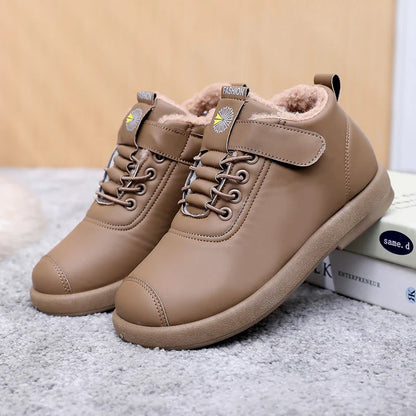 Winter-Sneaker-Stiefel für Frauen – Schnürschuhe mit niedrigem Schaft, weichem Futter und rutschfester Sohle