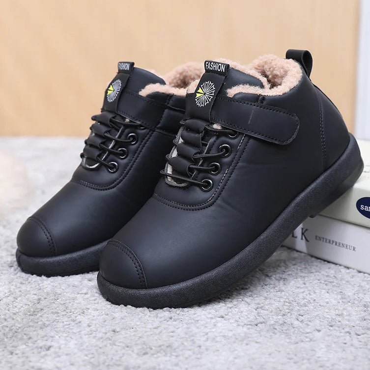 Winter-Sneaker-Stiefel für Frauen – Schnürschuhe mit niedrigem Schaft, weichem Futter und rutschfester Sohle