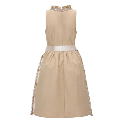 Vintage Apricot Dirndl mit Schürze – Oktoberfest | Klassischer Wiesn-Look in zarten Farben