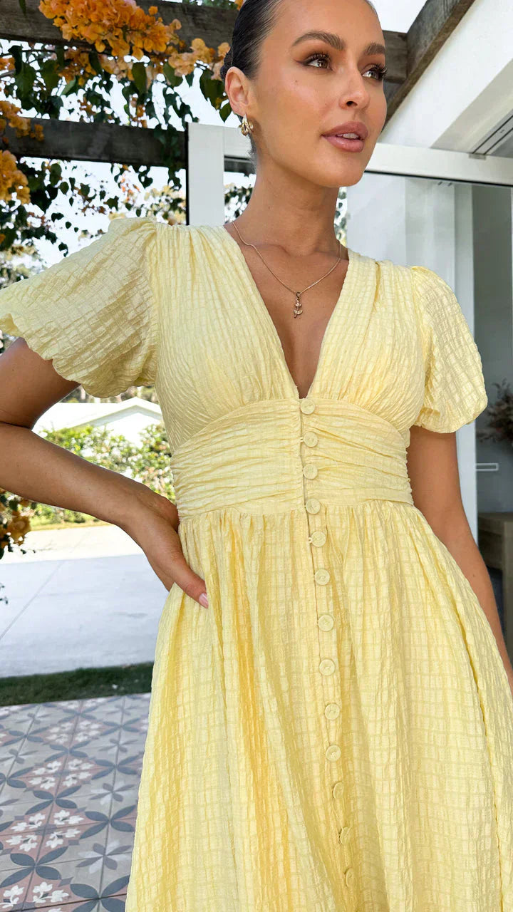 Damen Kurzarm Fließendes V-Ausschnitt Kleid | Maxi