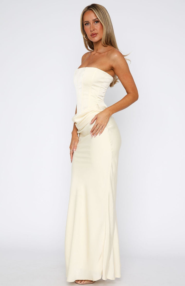 Damen Trägerloses Maxikleid Mit Raffdetails | Raffungen