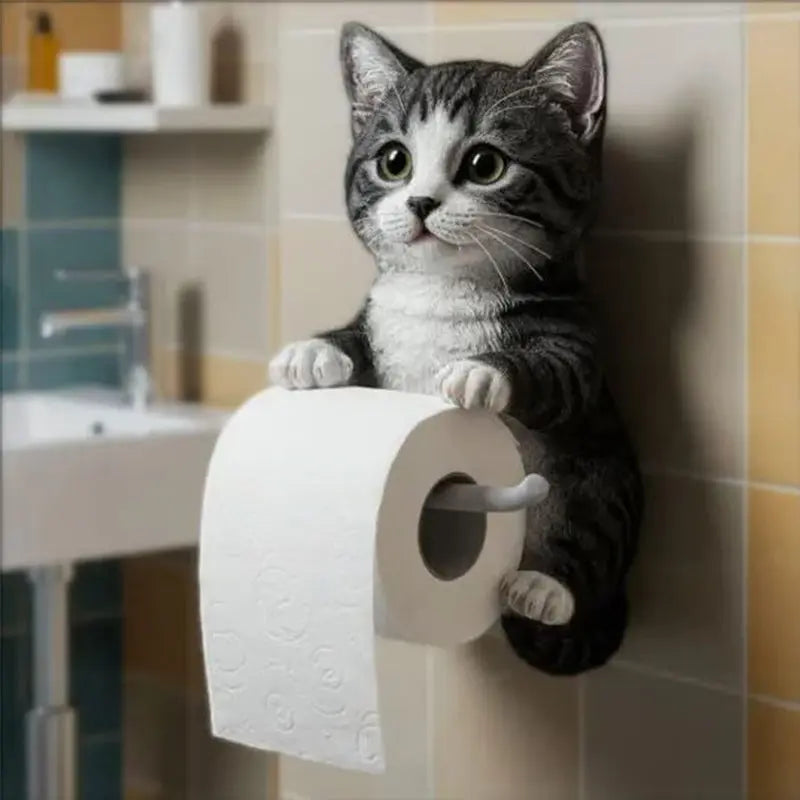 Wandmontierter Katzen-Toilettenpapierhalter | Blickfang 4
