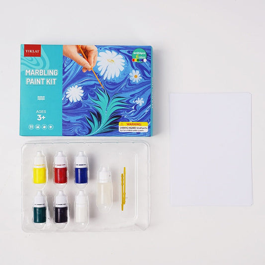 Wasser-Marmorierungs-Farbsatz mit 6 Farben für kreative Kunstprojekte – Hochpigmentierte Farben und Zubehör für Anfänger und Profis
